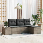 Aia diivanikomplekt padjaga ladustamisega 4 pcs hall pol&uuml;rotang
