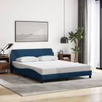 Voodiraam peatsiga dover sinine 160x200 cm kangas