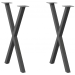 S&ouml;&ouml;gilaua jalad, x-kujulised, 2 tk, antratsiithall, 57 x (72-73) cm, teras