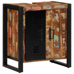 Vannitoa kapp uksega pruun 55 x 35 x 60 cm taastatud puit