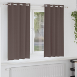 Kardinad r&otilde;ngastega 2 pcs tume pruun 175 x 140 cm pol&uuml;ester