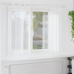 Voile kardin kardinatega 2 pcs valge 175 x 140 cm pol&uuml;ester