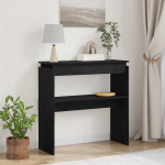 Konsoollaud must tamm 80 x 30 x 80 cm tehispuit