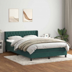 Box vedruvoodi madratsiga tumeroheline 160x220 cm samet