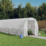Kasvuhoone terasraamiga, valge, 48 m&sup2;, 24x2x2 m