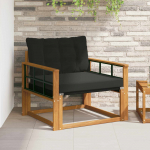 V&auml;li diivanikomplekt tugev acacia puit ja textilene neutraalne