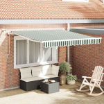 K&auml;igukohandatav varikatus roheline ja valge 350 x 250 cm