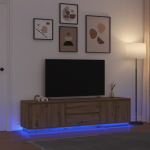 Led-valgustitega telerikapp, artisan tamm 193,5x41x50 cm