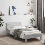 Peatsiga voodiraam betoonhall 80 x 200 cm tehispuit