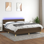 Kontinentaalvoodi madrats ja led, tumepruun, 160x200 cm, kangas