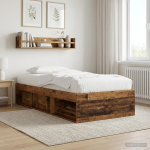 Voodiraam ladustamisega vana puit 80 x 200 cm tehispuit