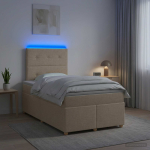 Vedruvoodi madratsiga led-ribadega kreemjas 120 x 200 cm kangas