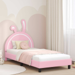Laste voodiraam peatoega roosa 80 x 200 cm pu