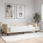 Diivanvoodi madratsiga, kreemjas, 100x200 cm, kangas