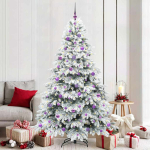 Tehisj&otilde;ulupuu koos 300 led-iga valge 210 cm pe ja pvc