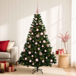 Tehisj&otilde;ulukuusk koos kaunistustega 120 cm 150 led-i soe valge