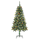 Valgustusega kunstkuusk m&auml;nnik&auml;bidega, 150 cm