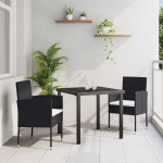 Aia s&ouml;&ouml;gilaudade komplekt padjaga 3 pcs must pol&uuml;rooster