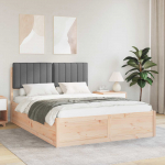 Voodiraam pehme peatoega peaga tumehall 135 x 190 cm tahke m&auml;nd