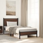 Metallist voodiraam ilma madratsita pruun tamm 75x190 cm