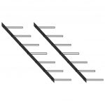 Seinale kinnitatavad veiniriiulid 14 pudelile, 2 tk must metall