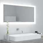 Led vannitoa peeglikapp, betoonhall, 100x8,5x37 cm, akr&uuml;&uuml;l
