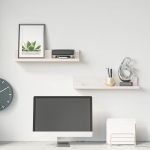 Seinariiulid 2 tk, valge, 50 x 11 x 9 cm, m&auml;nnipuit