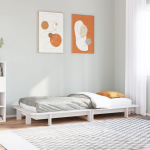Voodiraam ilma madratsita, valge, 75 x 190 cm, m&auml;nnipuit