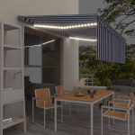 Automaatne varikatus, led, tuuleandur, 4x3 m, sinine ja valge