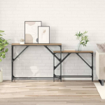 Konsoollaud 2 pcs k&auml;sit&ouml;&ouml;puu 100 x 28 x 75 cm tehispuit