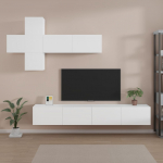 7-osaline telerikappide komplekt, valge, tehispuit