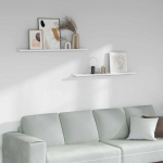 Seinariiul riiuliga 2 pcs valge marmor 100 x 9 x 3 cm tehispuit