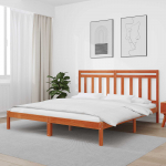 Voodi raam peaga 2 pcs vahapruun 180 x 200 cm tahke m&auml;nd