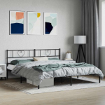 Metallist voodiraam peatsiga, must, 180 x 200 cm