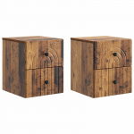 Seinale kinnitatav &ouml;&ouml;tis 2 pcs vana puit 33 x 34,5 x 40 cm