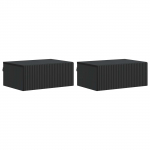Seinale kinnitatav &ouml;&ouml;tis 2 pcs must 49 x 34,5 x 20 cm tehispuit