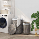 Pesukorv kaanega 2 pcs kubu hall kubu rattan