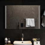 Led vannitoa peegel l&auml;bipaistev 90 x 60 cm karastatud klaas