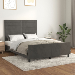 Voodiraam ilma madratsita, tumehall, 140 x 200 cm, samet