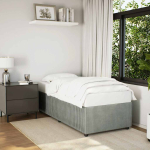 Voodiraam ilma madratsita, helehall, 90x200 cm, samet