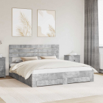 Voodi raam sahtliga peaga betoonhall 200 x 200 cm tehispuit