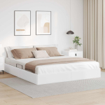 Ottomani voodiraam puhas valge 180 x 200 cm kunstnahk