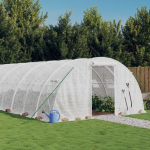 Kasvuhoone terasraamiga, valge, 64 m&sup2;, 16x4x2 m