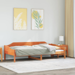Voodiraam ilma madratsita, vahapruun, 80x200 cm , m&auml;nnipuit