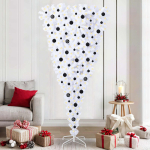 Tehisj&otilde;ulupuu koos 300 led-iga valge 210 cm pvc ja teras