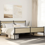Metallist voodiraam ilma madratsita sonoma tamm 183x213 cm
