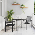 Aia s&ouml;&ouml;gilaudade komplekt 3 pcs must pvc rattan