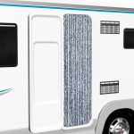 Putukakardin sinine, valge ja h&otilde;bedane 56 x 185 cm &scaron;enill