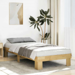 Voodiraam ilma madratsita 75x190 cm t&auml;ispuidust tamm