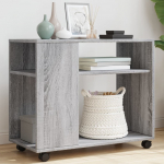 Lisalaud ratastega, hall sonoma tamm, 70x35x60 cm, tehispuit